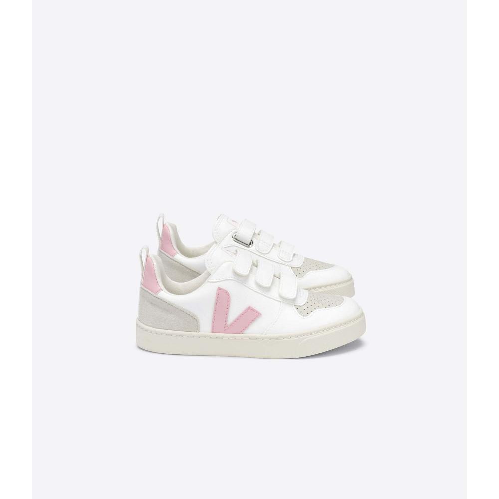 Veja V-10 STRAPS CWL Dječje Cipele White/Pink | VEJA728-HR