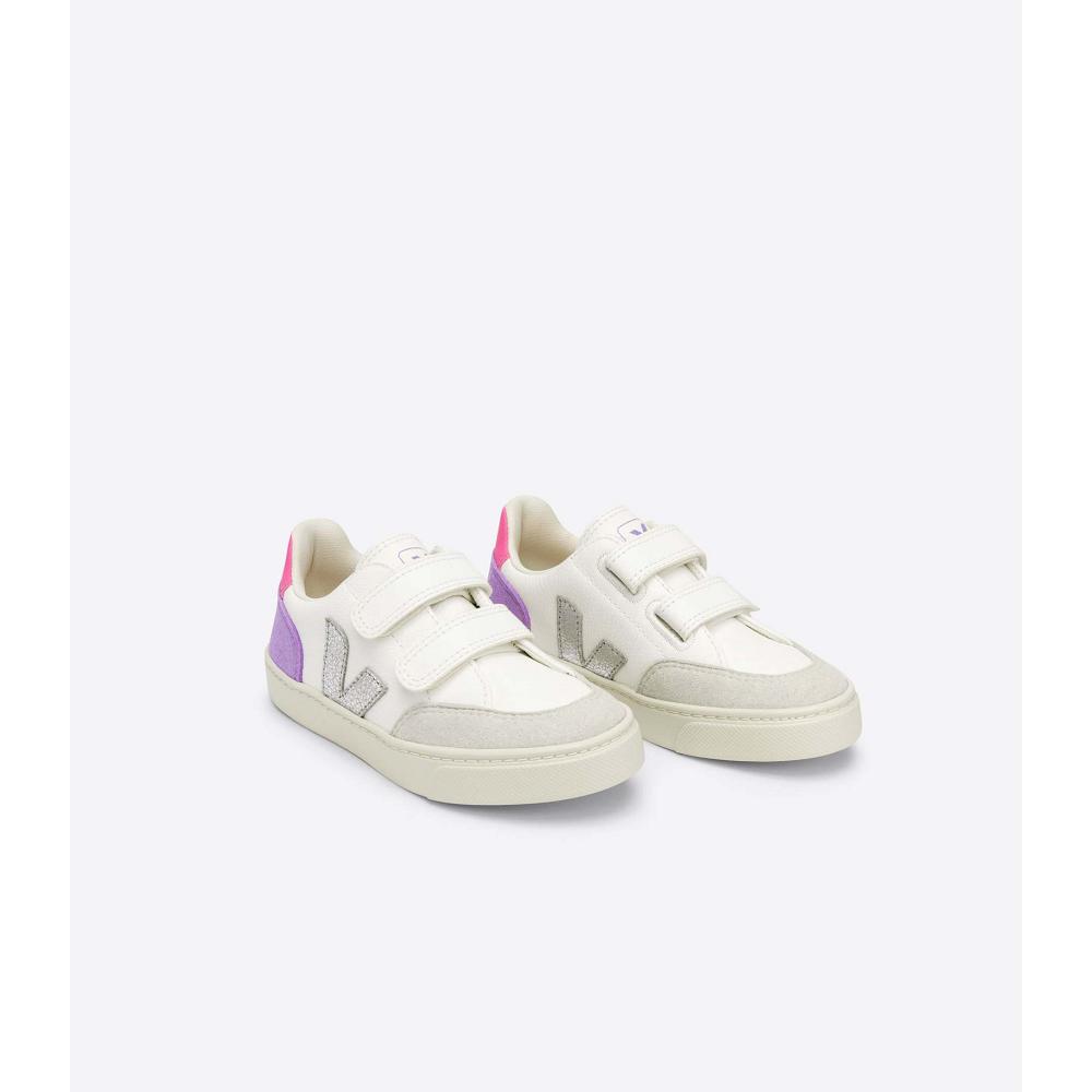 Veja V-12 CHROMEFREE Dječje Cipele White/Purple | VEJA676-HR