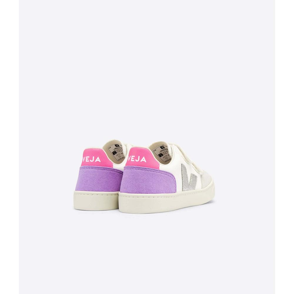 Veja V-12 CHROMEFREE Dječje Cipele White/Purple | VEJA676-HR