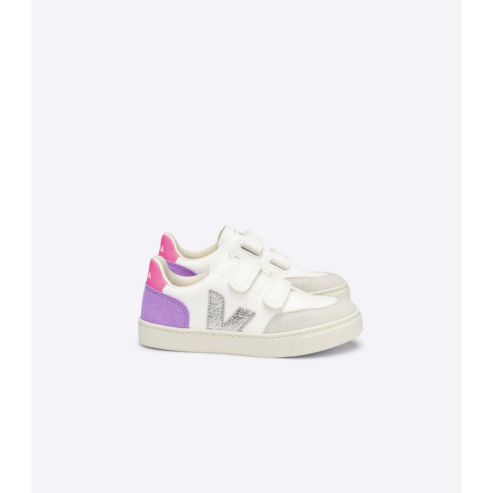 Veja V-12 CHROMEFREE Dječje Cipele White/Purple | VEJA676-HR