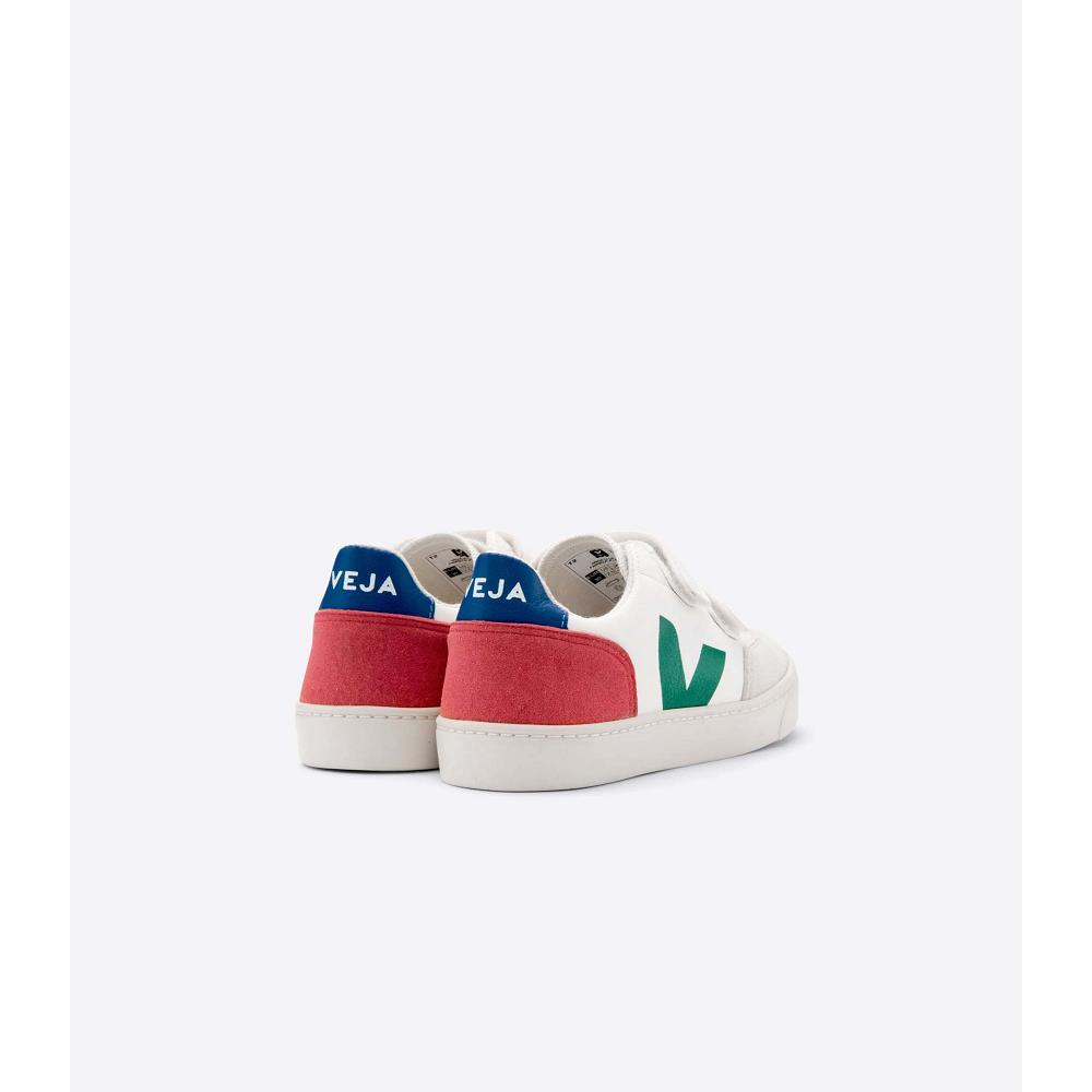 Veja V-12 LEATHER Dječje Cipele White/Green | VEJA679-HR