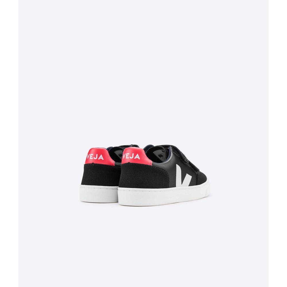 Veja V-12 LEATHER Dječje Tenisiće Black/White | VEJA797-HR