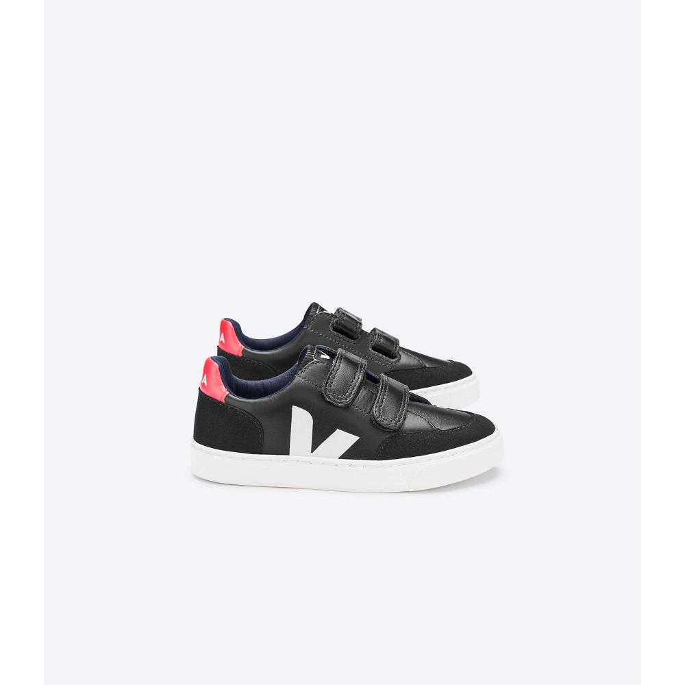 Veja V-12 LEATHER Dječje Tenisiće Black/White | VEJA797-HR