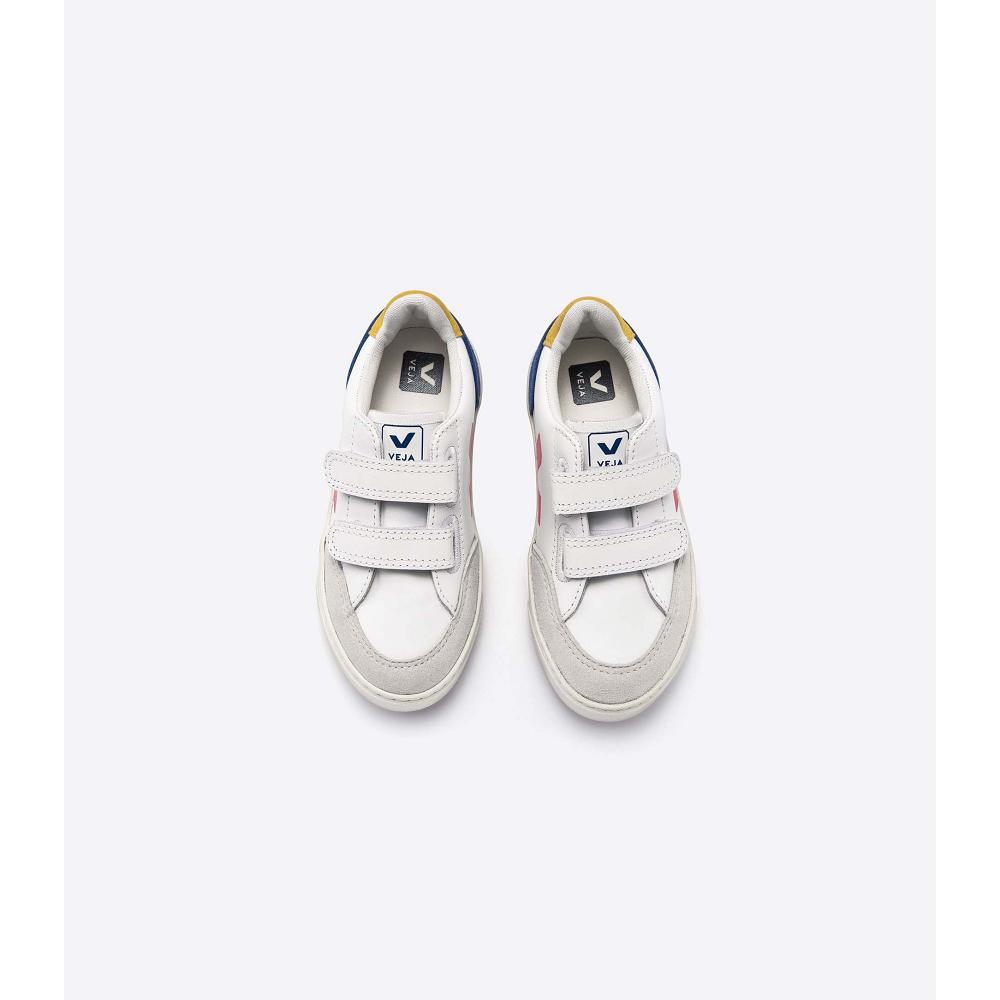 Veja V-12 LEATHER Dječje Tenisiće White/Red/Blue | VEJA808-HR