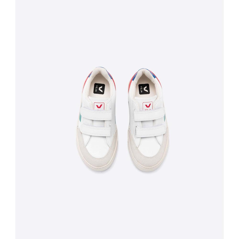 Veja V-12 LEATHER Dječje Tenisiće White/Red | VEJA810-HR