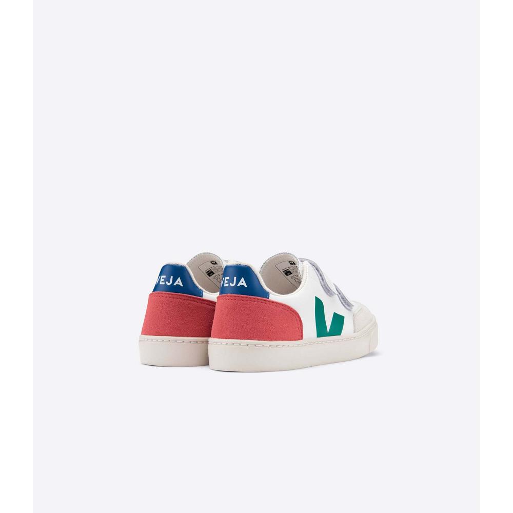 Veja V-12 LEATHER Dječje Tenisiće White/Red | VEJA810-HR