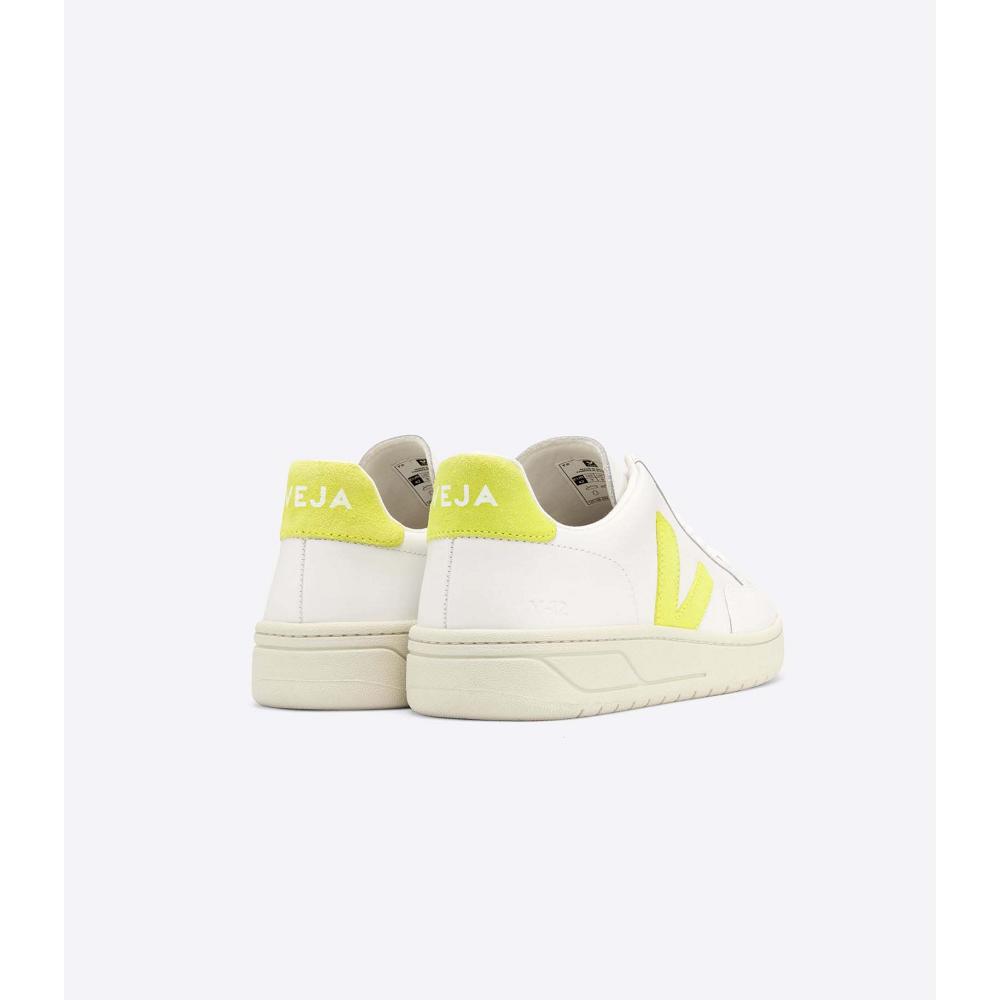 Veja V-12 LEATHER Muške Tenisiće White/Green | VEJA245-HR