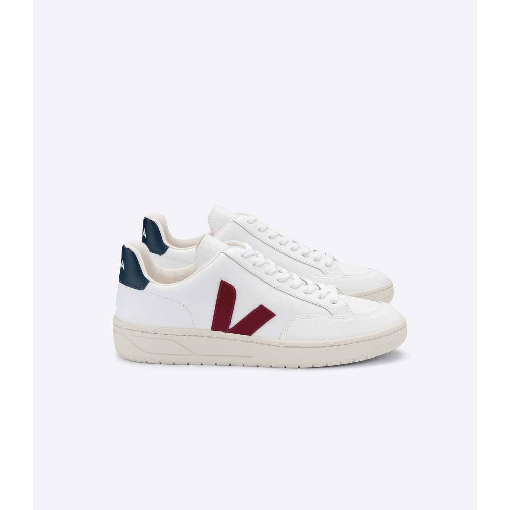 Veja V-12 LEATHER Muške Tenisiće White/Red | VEJA242-HR