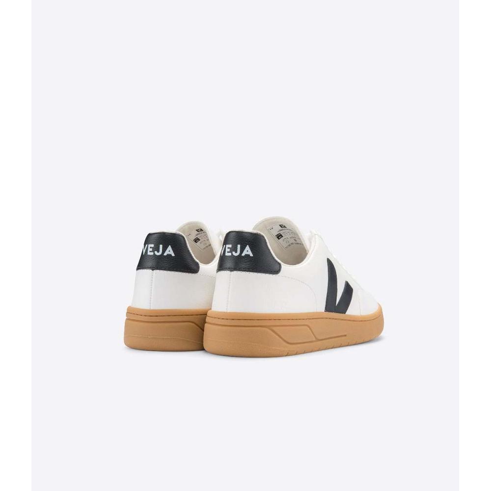 Veja V-12 LEATHER Ženske Tenisiće White/Black | VEJA594-HR