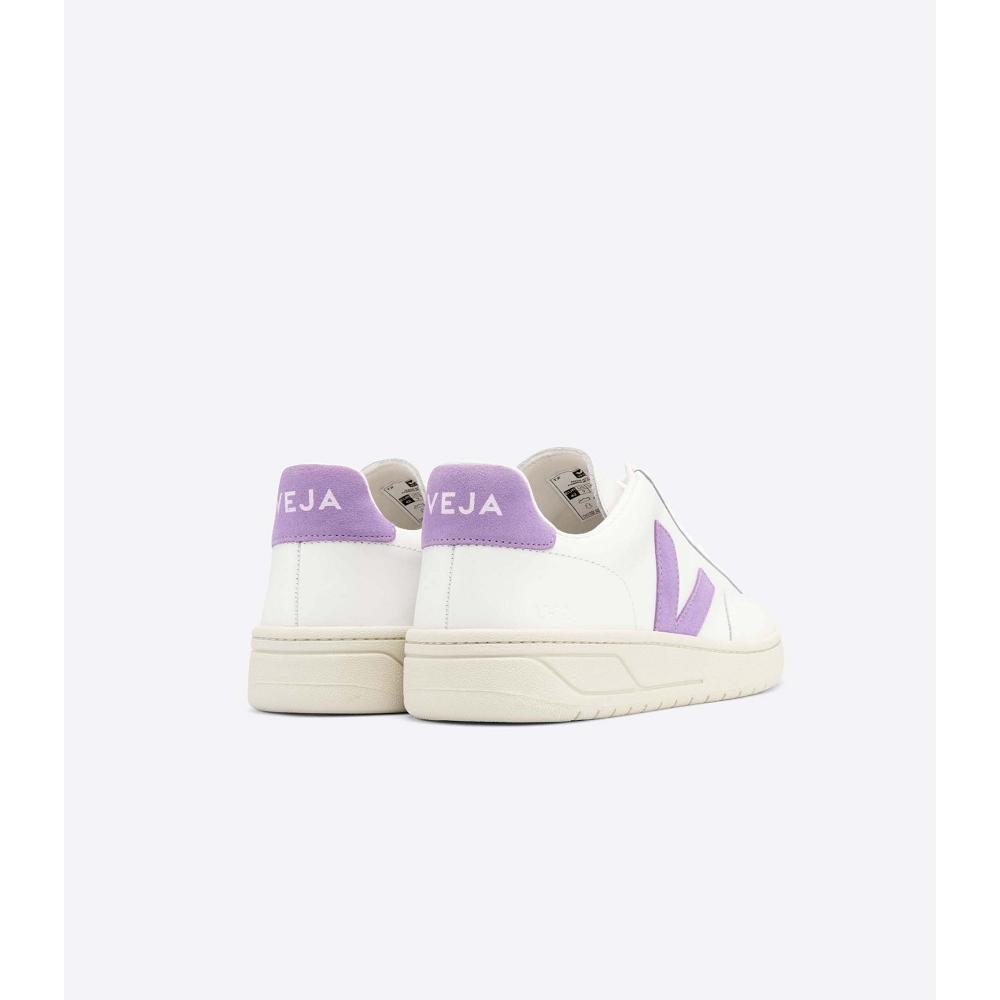 Veja V-12 LEATHER Ženske Tenisiće White/Purple | VEJA604-HR