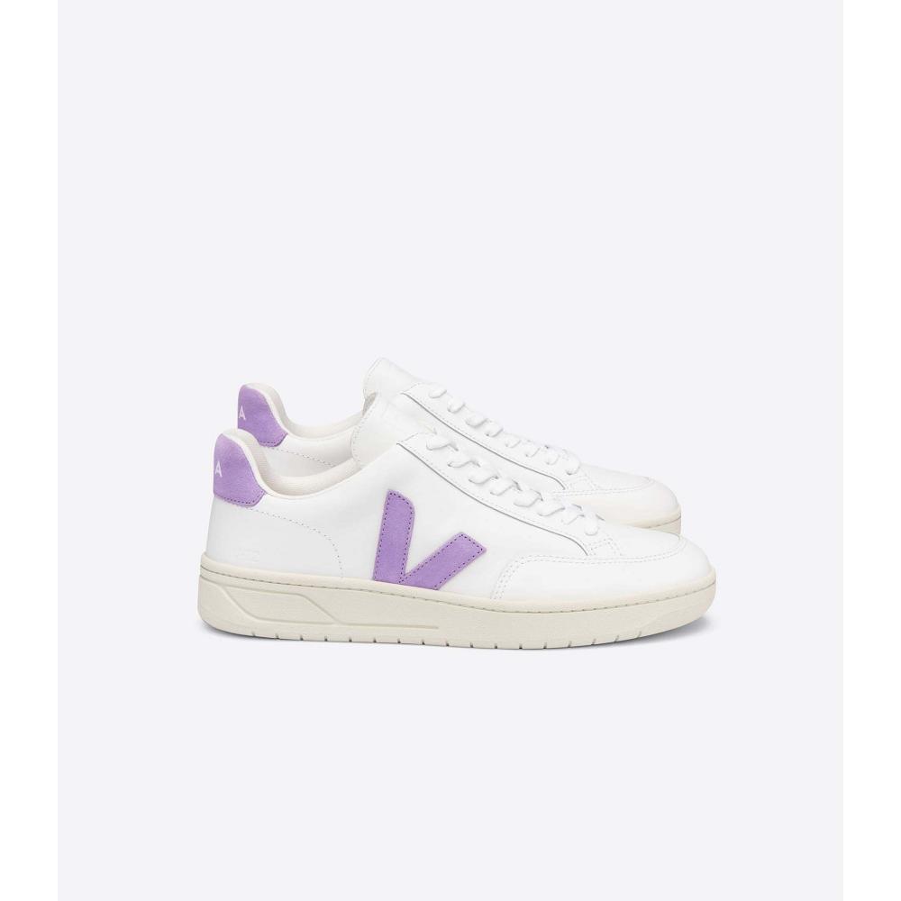 Veja V-12 LEATHER Ženske Tenisiće White/Purple | VEJA604-HR