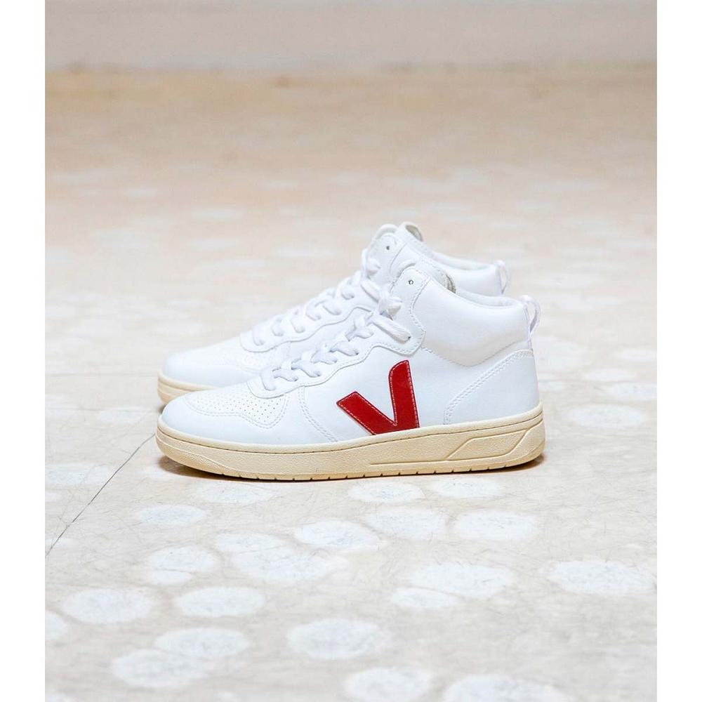 Veja V-15 CWL Ženske Visoke White/Red | VEJA272-HR