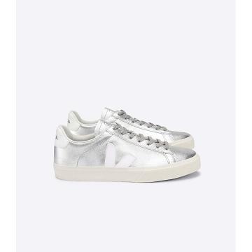 Veja CAMPO CHROMEFREE Ženske Low Tops Sneakers Srebrne | VEJA527-HR