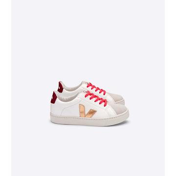 Veja ESPLAR LEATHER Dječje Tenisiće Gold/Red/White | VEJA737-HR