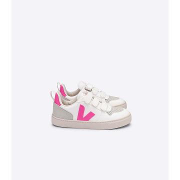 Veja V-10 CWL Dječje Cipele White/Pink | VEJA713-HR