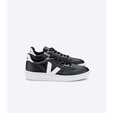 Veja V-10 LEATHER SOLE Muške Tenisiće Black/White | VEJA222-HR