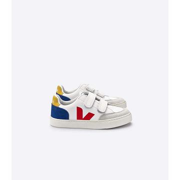 Veja V-12 LEATHER Dječje Tenisiće White/Red/Blue | VEJA808-HR