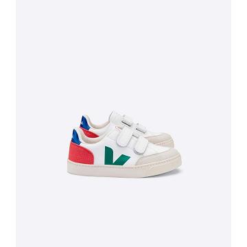 Veja V-12 LEATHER Dječje Tenisiće White/Red | VEJA810-HR